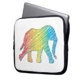 Elefant mit Linien Laptopschutzhülle (Vorderseite Links)
