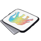 Elefant mit Linien Laptopschutzhülle (Vorne Knopf)