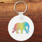 Elefant mit Linien Schlüsselanhänger (Vorderseite)