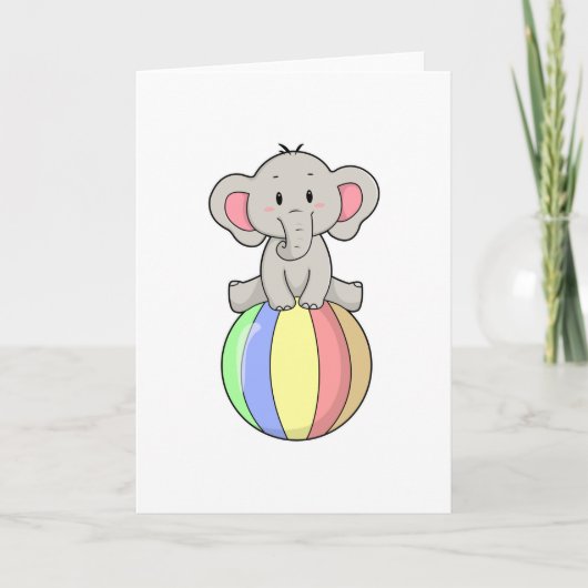 Elefant mit Luftballon Karte (Vorderseite)