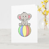 Elefant mit Luftballon Karte (Gelbe Blume)