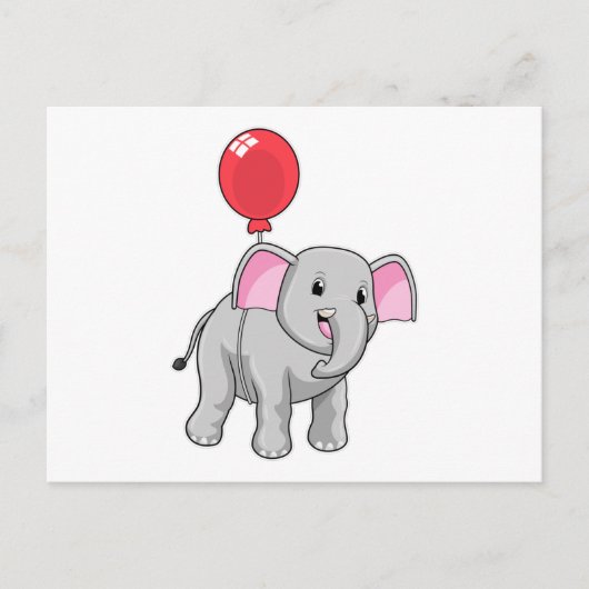 Elefant mit Luftballon Postkarte (Vorderseite)