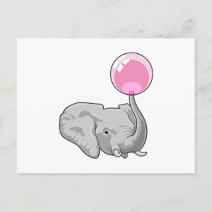 Elefant mit Luftballon Postkarte