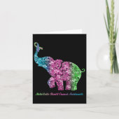 Elefant mit metastasiertem Brustkrebs in der Blume Karte (Vorderseite)