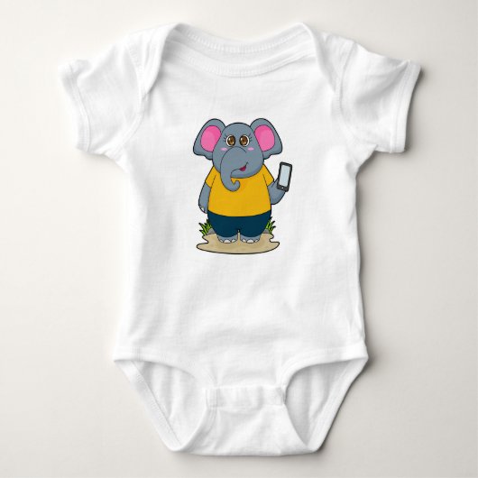Elefant mit mobil baby strampler (Vorderseite)