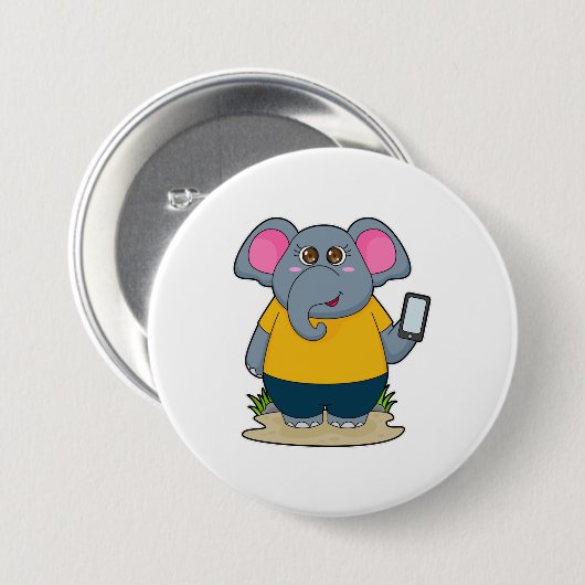 Elefant mit mobil button (Vorne & Hinten)