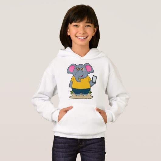 Elefant mit mobil hoodie (Vorne ganz)
