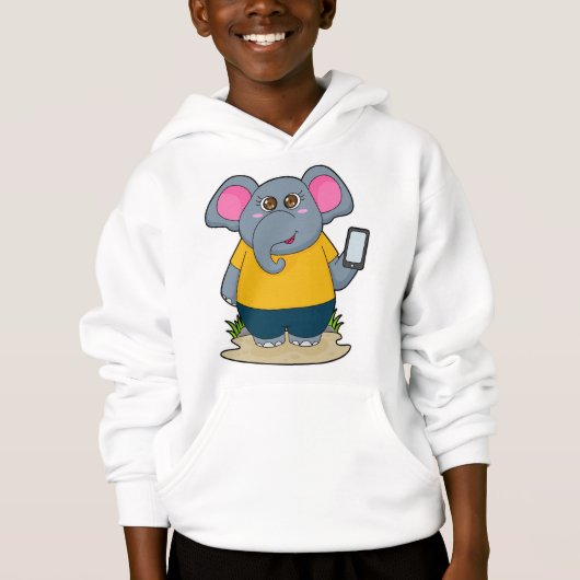 Elefant mit mobil hoodie (Vorderseite)