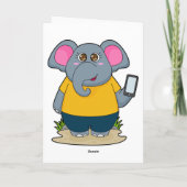 Elefant mit mobil karte (Rückseite)