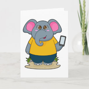 Elefant mit mobil karte