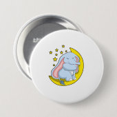 Elefant mit Mond und Sternen Button (Vorne & Hinten)