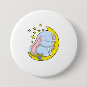 Elefant mit Mond und Sternen Button (Vorderseite)