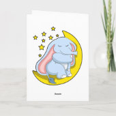 Elefant mit Mond und Sternen Karte (Rückseite)
