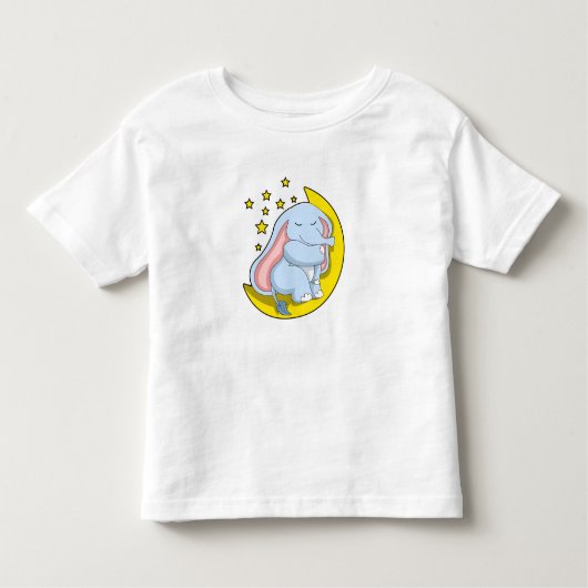 Elefant mit Mond und Sternen Kleinkind T-shirt (Vorderseite)