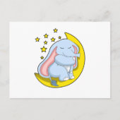 Elefant mit Mond und Sternen Postkarte (Vorderseite)