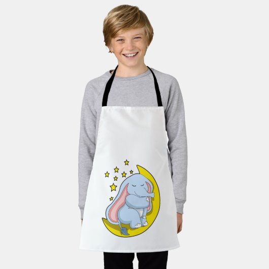 Elefant mit Mond und Sternen Schürze (Getragen)