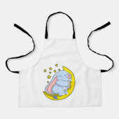 Elefant mit Mond und Sternen Schürze (Vorderseite)