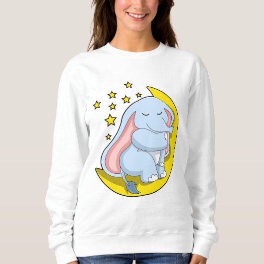 Elefant mit Mond und Sternen Sweatshirt (Vorderseite)