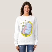 Elefant mit Mond und Sternen Sweatshirt (Vorne ganz)