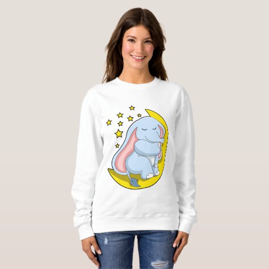 Elefant mit Mond und Sternen Sweatshirt (Vorne ganz)