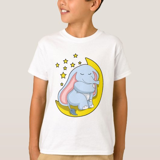 Elefant mit Mond und Sternen T-Shirt (Vorderseite)