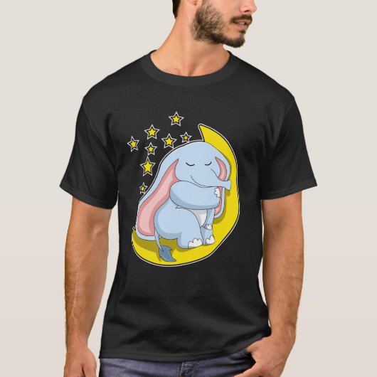Elefant mit Mond und Sternen T-Shirt (Vorderseite)