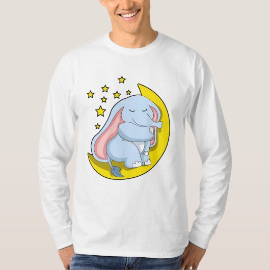 Elefant mit Mond und Sternen T-Shirt (Vorderseite)