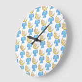 Elefant mit Moon Baby Design Große Wanduhr (Winkel)