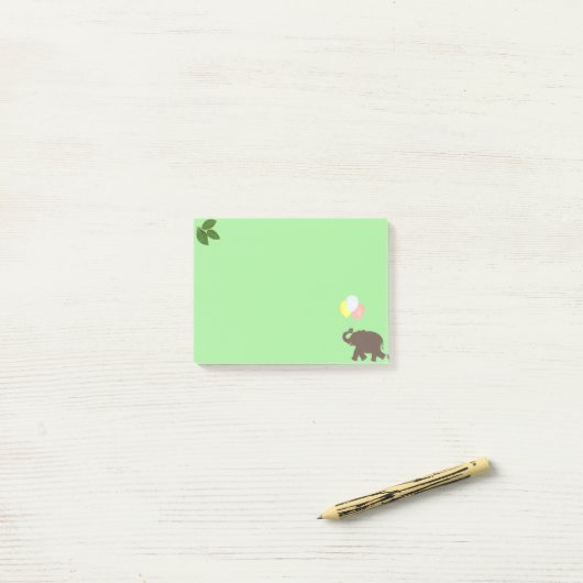Elefant mit Party Balloons & Laurel Blätter Post-it Klebezettel (Auf Schreibtisch)