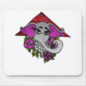 Elefant mit Perlen und Violetten Mousepad (Vorne)