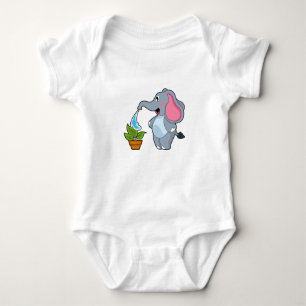 Elefant mit Pflanze Baby Strampler