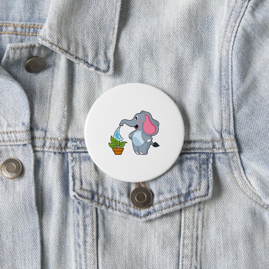 Elefant mit Pflanze Button (Beispiel)
