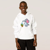 Elefant mit Pflanze Hoodie (Vorne ganz)