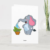 Elefant mit Pflanze Karte (Rückseite)
