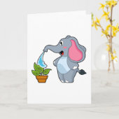 Elefant mit Pflanze Karte (Gelbe Blume)