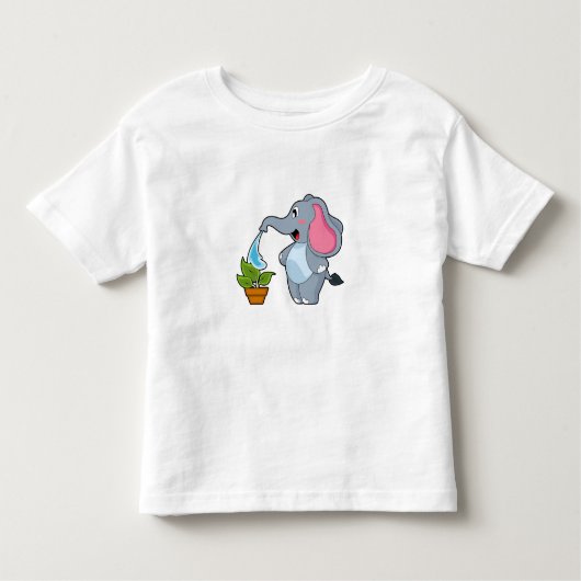 Elefant mit Pflanze Kleinkind T-shirt (Vorderseite)