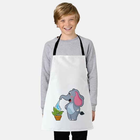 Elefant mit Pflanze Schürze (Getragen)