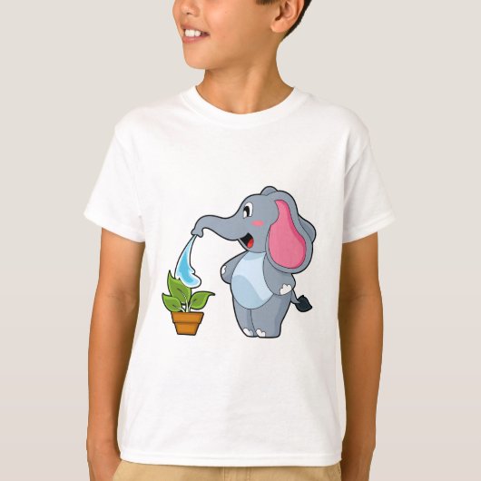 Elefant mit Pflanze T-Shirt (Vorderseite)