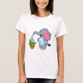 Elefant mit Pflanze T-Shirt (Vorderseite)