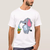 Elefant mit Pflanze T-Shirt (Vorderseite)