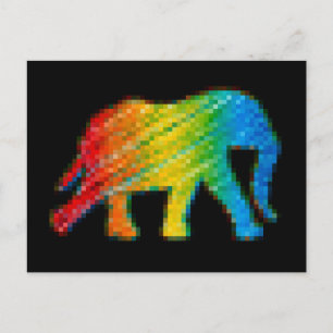 Elefant mit Pixeln Postkarte