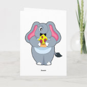 Elefant mit Pizza Karte (Rückseite)