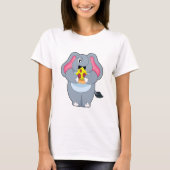 Elefant mit Pizza T-Shirt (Vorderseite)