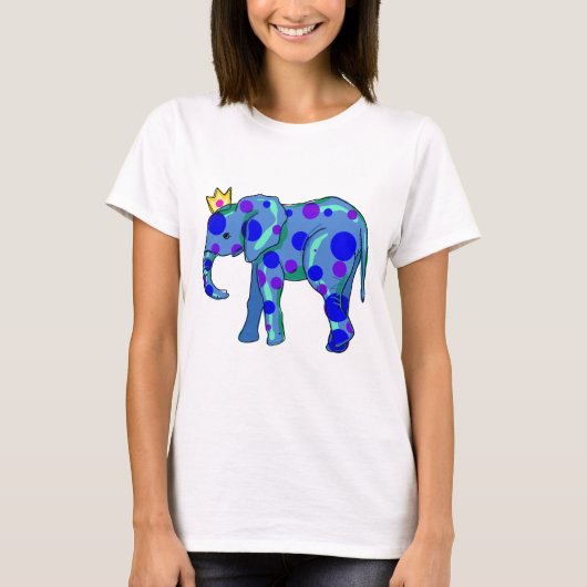 Elefant mit Polka Docks und einer Extravaganten Kr T-Shirt (Vorderseite)
