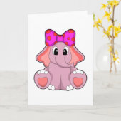 Elefant mit Ribbon Karte (Gelbe Blume)