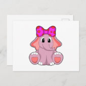 Elefant mit Ribbon Postkarte (Vorne/Hinten)