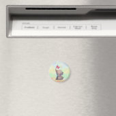 Elefant mit rosa Falter Magnet (In Situ (Geschirrspüler))