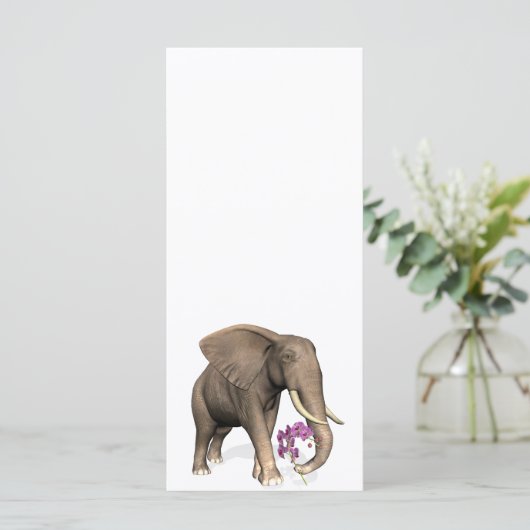 Elefant mit rosa Orchid (Stehend Vorderseite)