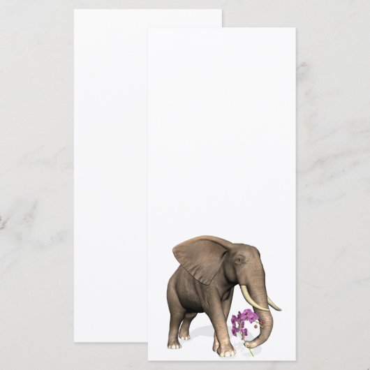 Elefant mit rosa Orchid (Vorne/Hinten)