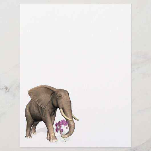 Elefant mit rosa Orchid (Vorderseite)